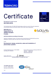 Quality Management <br /> ISO 9001:2015